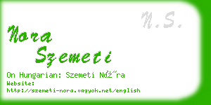 nora szemeti business card